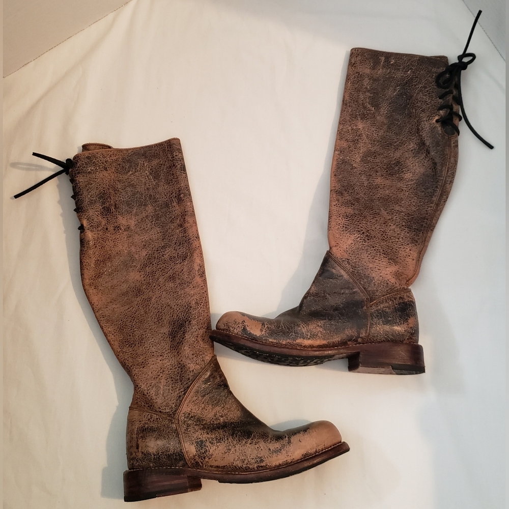 Bed Stu Manchester Cobbler Rustic Mason Riding Leather Tall Boots Womens 6.5